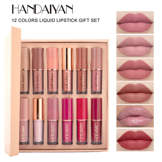 12-Piece Matte Liquid Lipstick & High Shine Lip Gloss Set